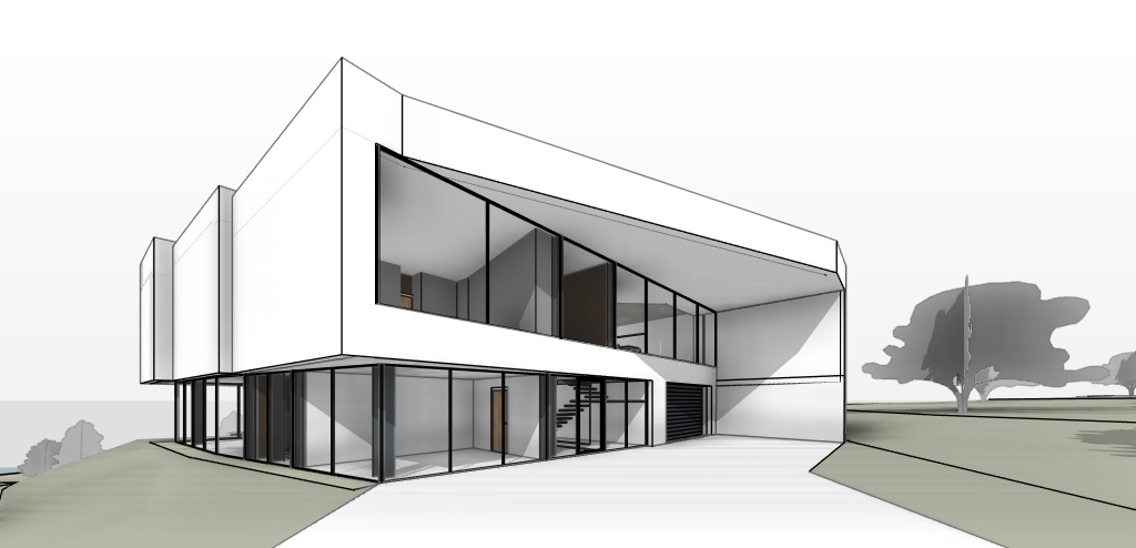 Architectural model before rendering